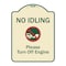Signmission Designer Series-No Idling Please Turn Off Engine With Graphic, 24" x 18", TG-1824-9829 A-DES-TG-1824-9829 - alternate 1